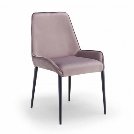 Design living chair in metal and velvet made in Italy, Zerba Viadurini