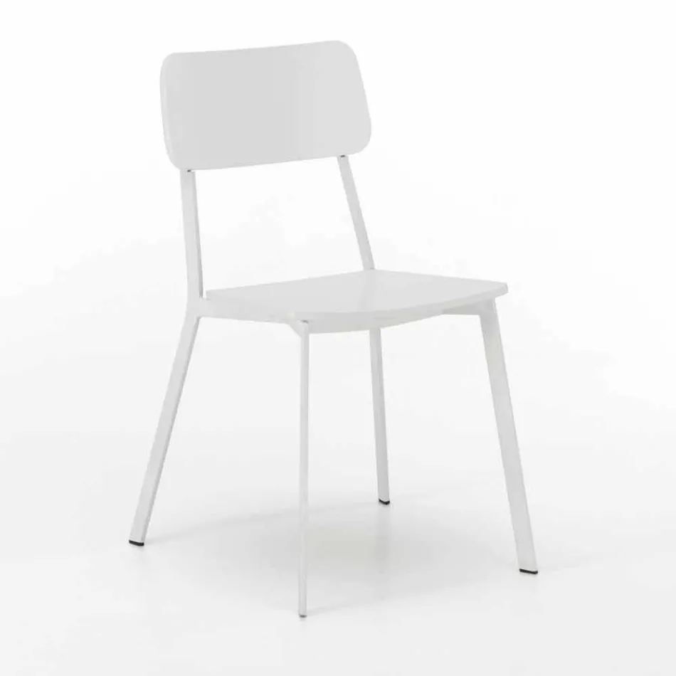 Modern design chair in wood and metal, Elmas, 4 pieces Viadurini