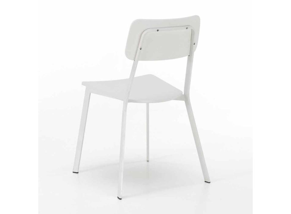 Modern design chair in wood and metal, Elmas, 4 pieces Viadurini