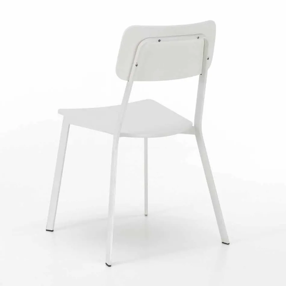 Modern design chair in wood and metal, Elmas, 4 pieces Viadurini