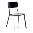Modern design chair in wood and metal, Elmas, 4 pieces Viadurini