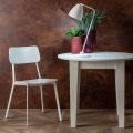 Modern designed chair in metal and wood for the kitchen/living room, 4 pieces - Elmas