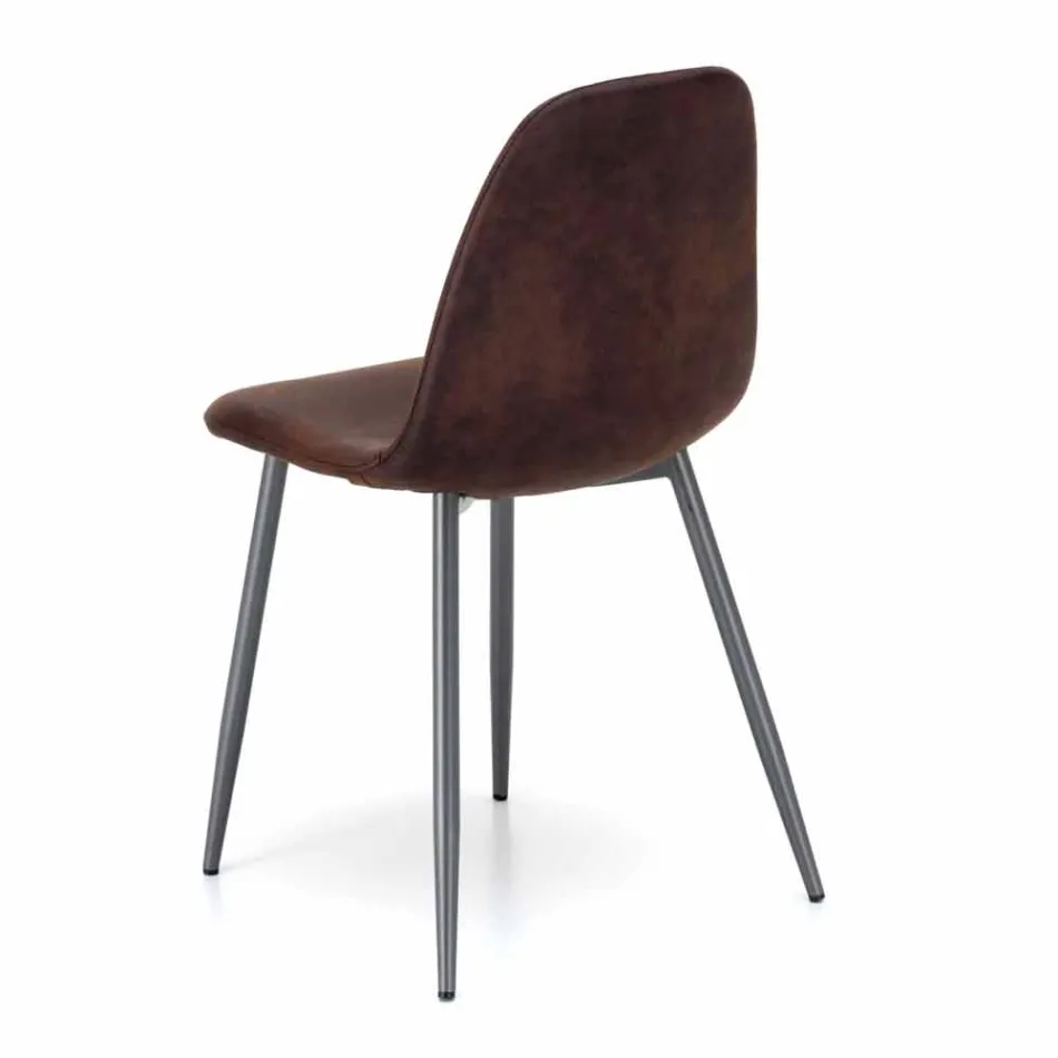 Living chair with modern design in imitation leather, Elice, 4 pieces Viadurini