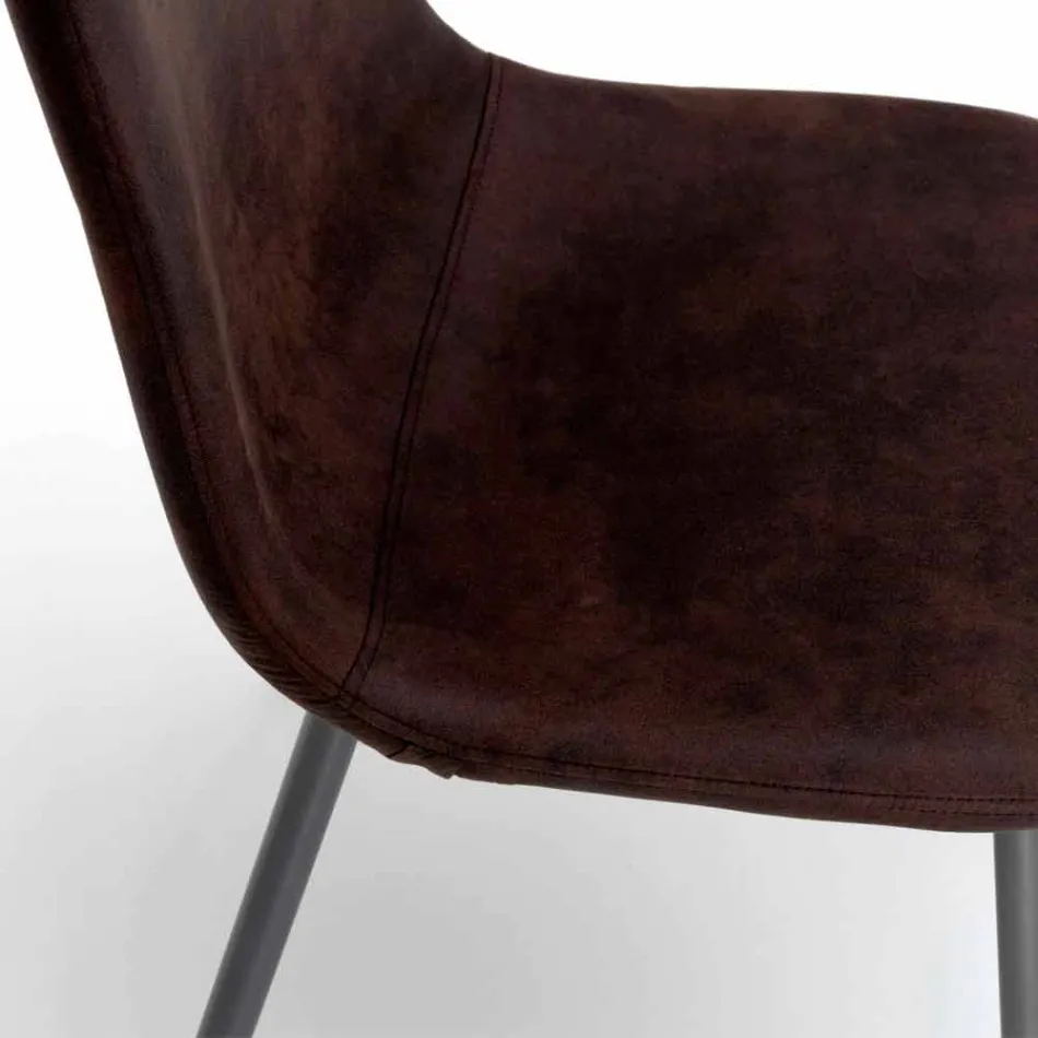 Living chair with modern design in imitation leather, Elice, 4 pieces Viadurini