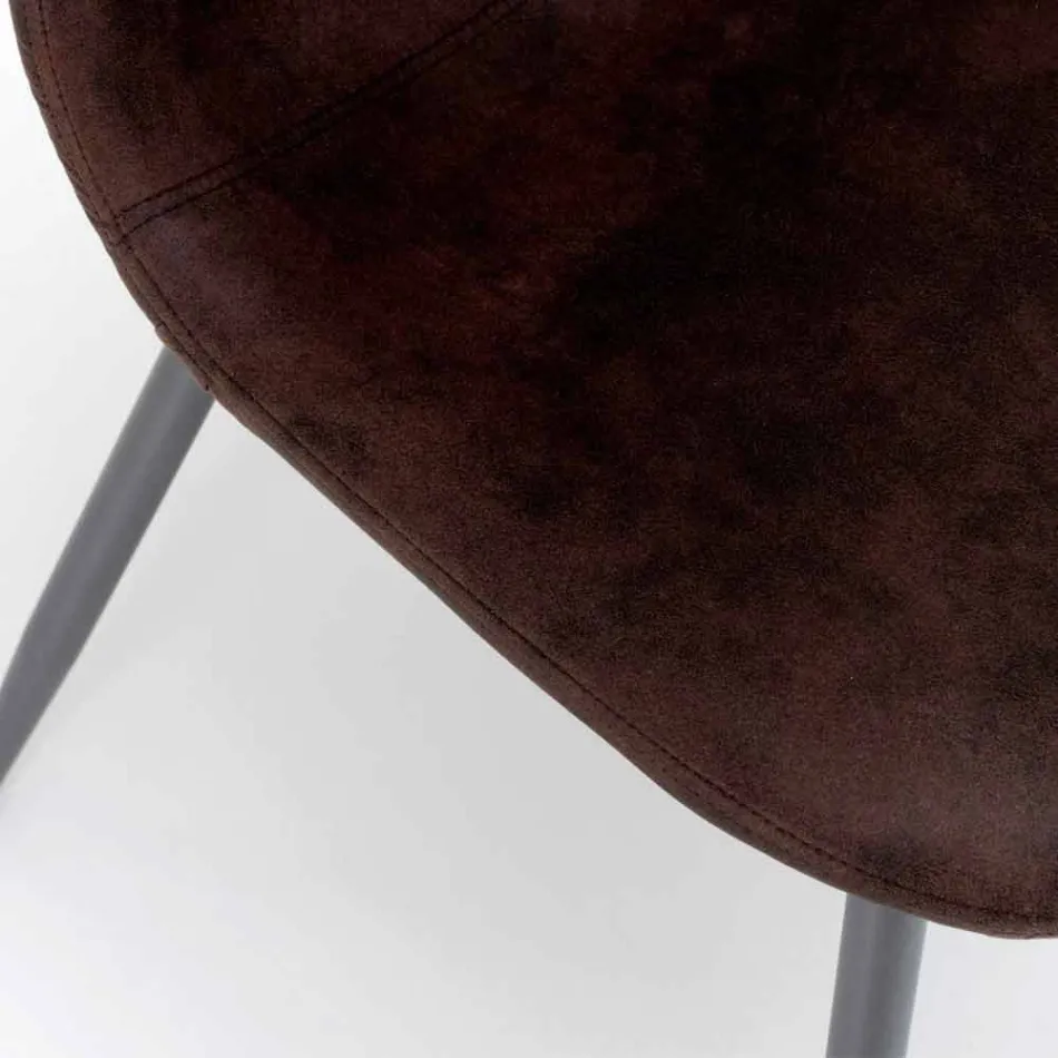 Living chair with modern design in imitation leather, Elice, 4 pieces Viadurini