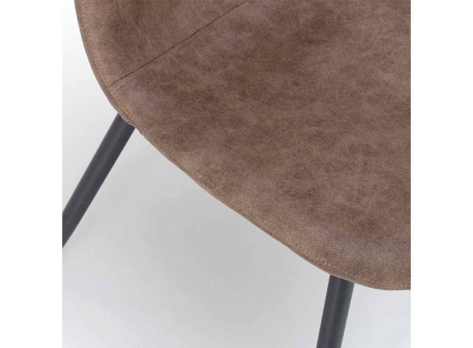 Living chair with modern design in imitation leather, Elice, 4 pieces Viadurini