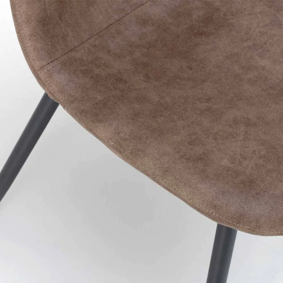 Living chair with modern design in imitation leather, Elice, 4 pieces Viadurini