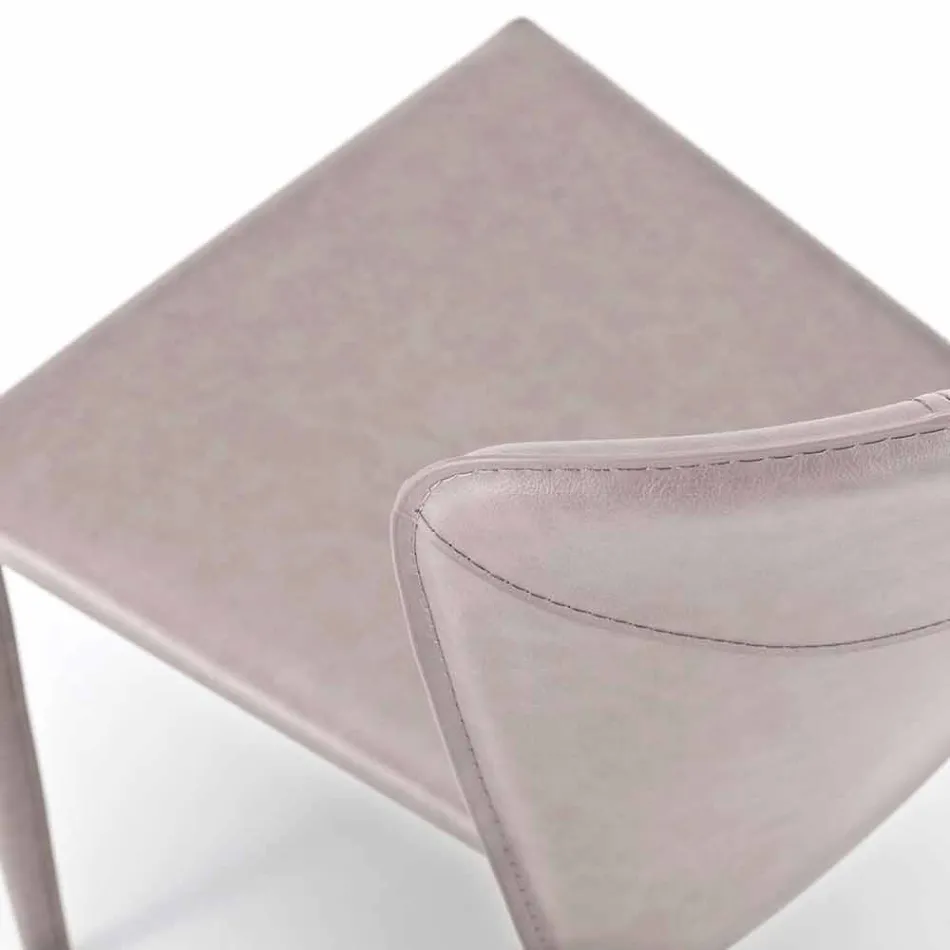 Modern living chair completely covered in imitation leather, Accadia, 4 pieces Viadurini