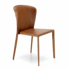 Modern living chair completely covered in imitation leather, Accadia, 4 pieces Viadurini