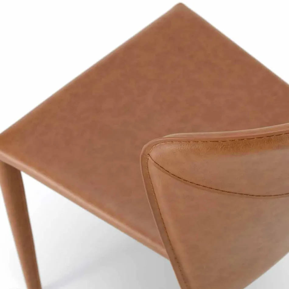 Modern living chair completely covered in imitation leather, Accadia, 4 pieces Viadurini