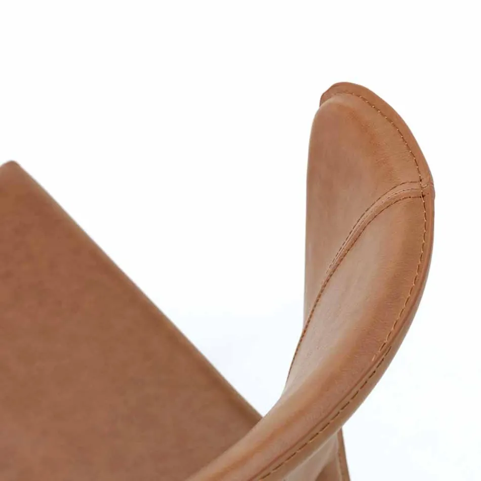 Modern living chair completely covered in imitation leather, Accadia, 4 pieces Viadurini