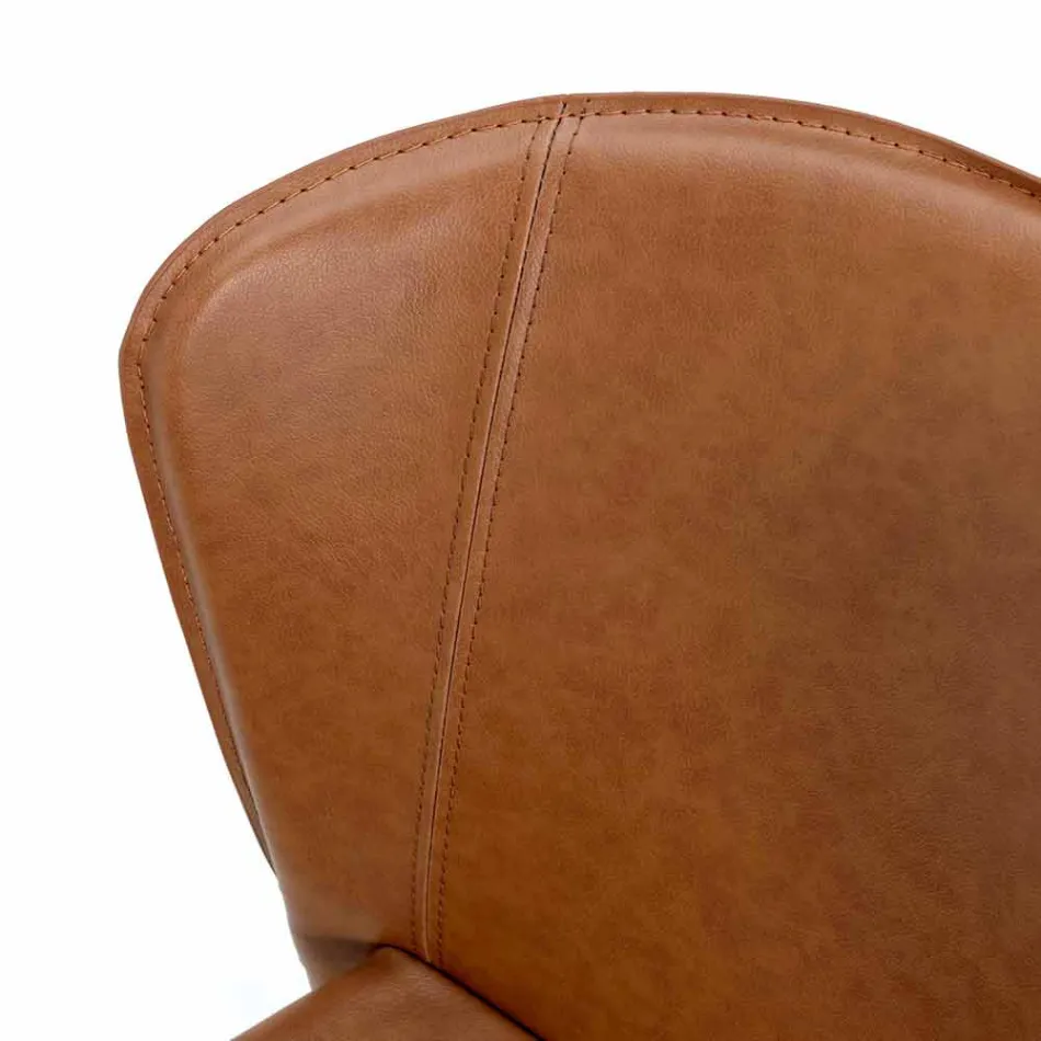 Modern living chair completely covered in imitation leather, Accadia, 4 pieces Viadurini
