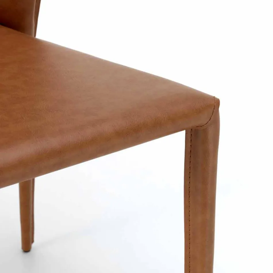 Modern living chair completely covered in imitation leather, Accadia, 4 pieces Viadurini