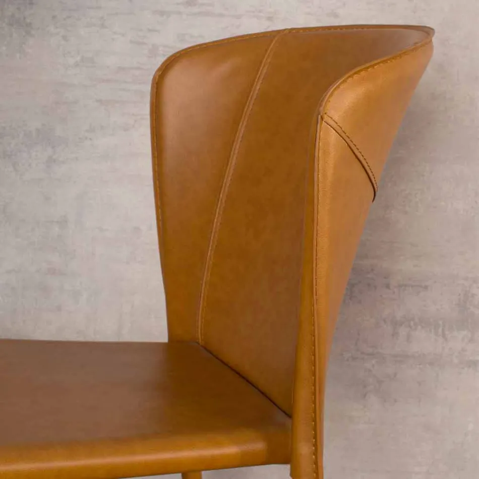 Modern living chair completely covered in imitation leather, Accadia, 4 pieces Viadurini