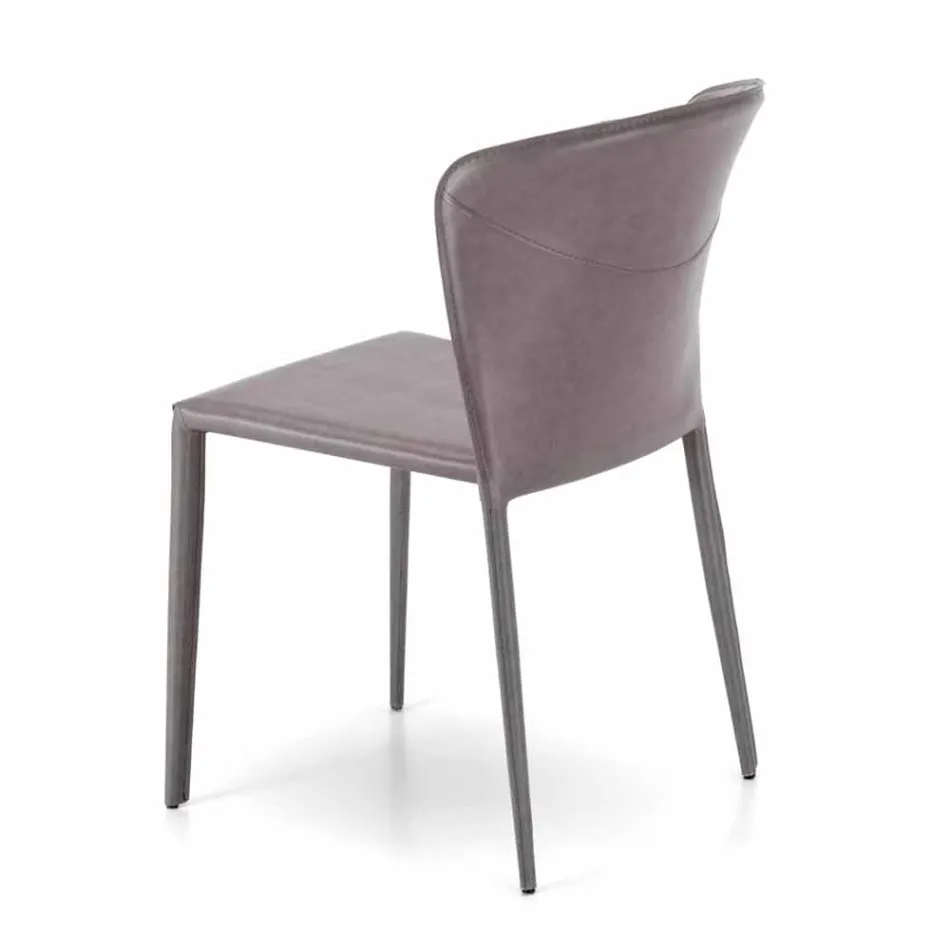 Modern living chair completely covered in imitation leather, Accadia, 4 pieces Viadurini