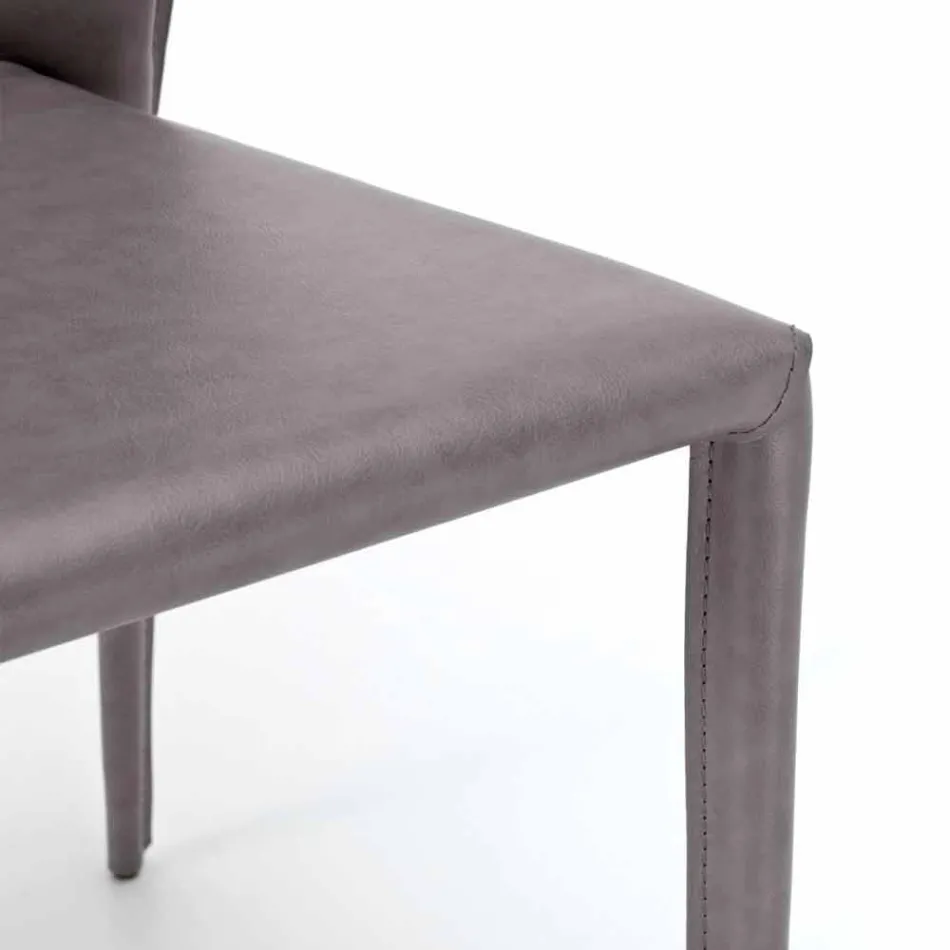 Modern living chair completely covered in imitation leather, Accadia, 4 pieces Viadurini