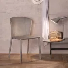 Modern living chair completely covered in imitation leather, Accadia, 4 pieces Viadurini