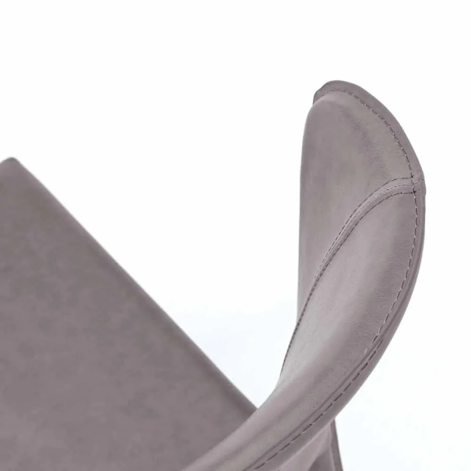 Modern living chair completely covered in imitation leather, Accadia, 4 pieces Viadurini