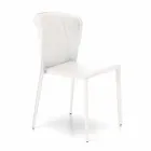 Modern living chair completely covered in imitation leather, Accadia, 4 pieces Viadurini