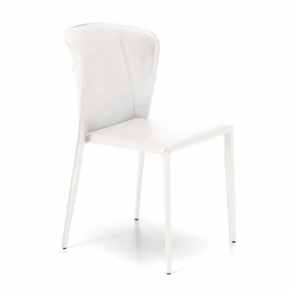 Modern living chair completely covered in imitation leather, Accadia, 4 pieces Viadurini