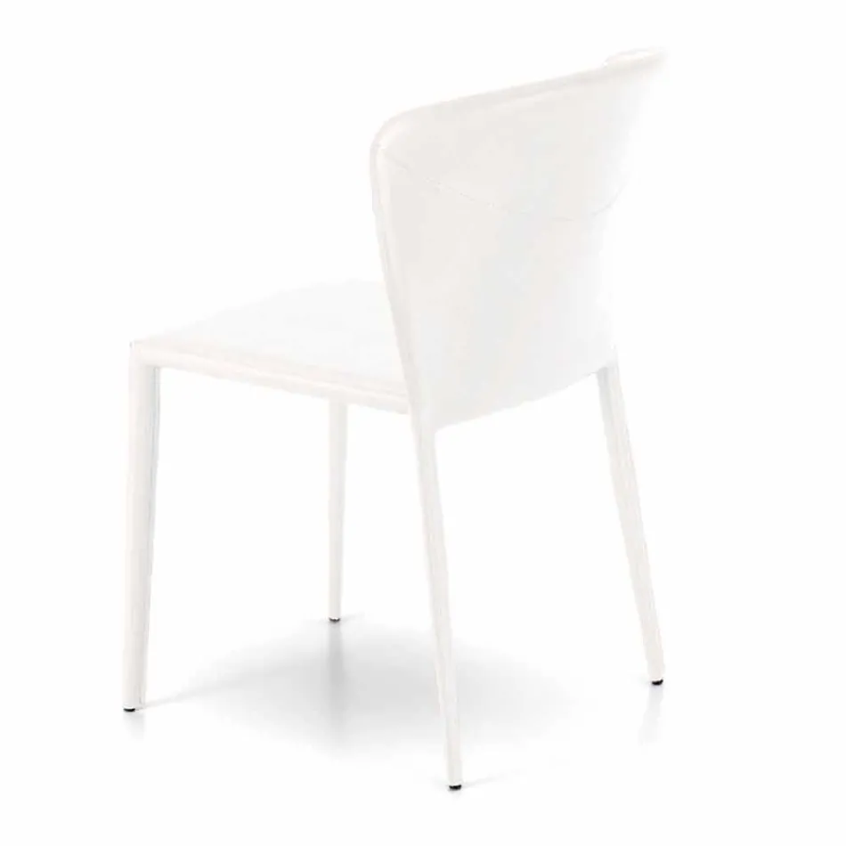 Modern living chair completely covered in imitation leather, Accadia, 4 pieces Viadurini