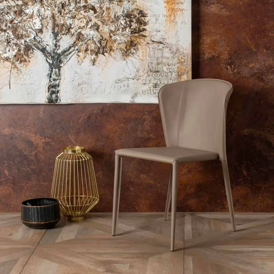 Modern living chair completely covered in imitation leather, Accadia, 4 pieces Viadurini