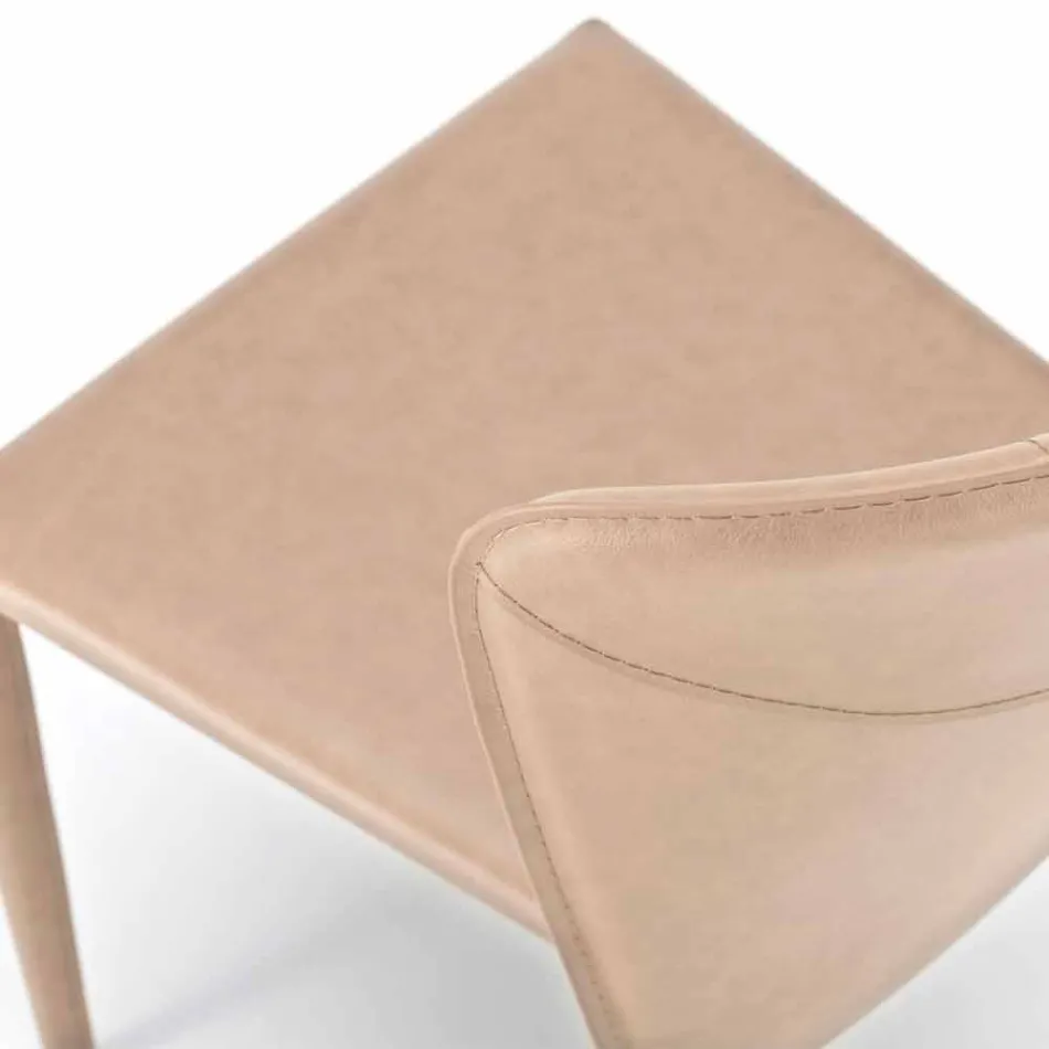 Modern living chair completely covered in imitation leather, Accadia, 4 pieces Viadurini