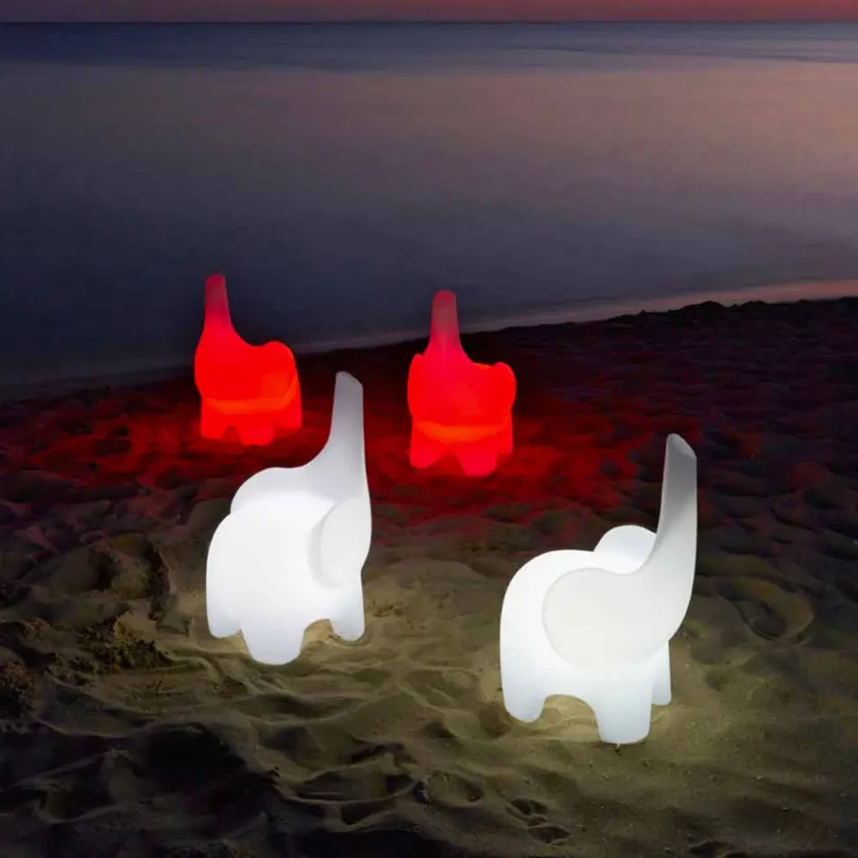 Luminous Child's Chair, Rechargeable RGBW Led, 2 Pieces - Tino by Myyour Viadurini