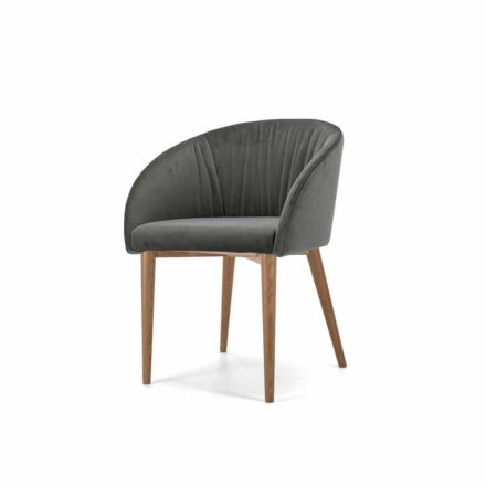 Modern Chair with Ash Base and Fabric or Leather Seat – Tagata Viadurini