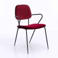 Modern Chair with Armrests and Seat Covered in Velvet, 4 Pieces - Cioli