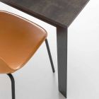 Connubia modern chair by Calligaris Academy in metal and leather Viadurini