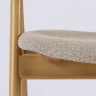 Modern living room chair in different fabrics with wooden shell - Wolter Viadurini