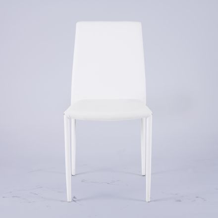 Modern Living Room Chair in Eco-Leather and Metal Made in Italy - Reka Viadurini