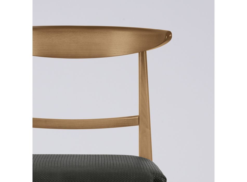 Modern Living Room Chair in Fabric and Solid Wood Made in Italy - Wilma Viadurini