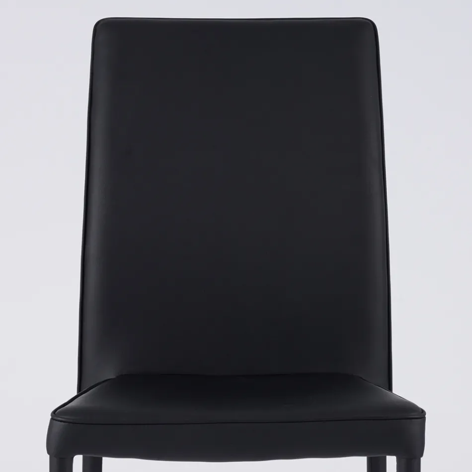 Modern Living Area Chair in Eco-Leather and Metal Made in Italy - Michaela Viadurini