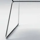 Modern Steel Chair with Luxury Made in Italy Leather Seat - Beniamino Viadurini