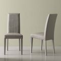 Modern design dining chair Linear, with eco-leather upholstery