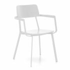 Modern Wooden Chair with Painted Metal Structure, 4 Pieces - Habibi Viadurini