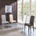 Modern design dining chiar made of beech wood and faux leather 4 pieces - Fanny
