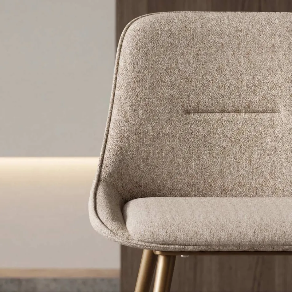 Modern Chair in Metal and Stain-Resistant Fabric in Dove Gray or Anthracite - Canova Viadurini