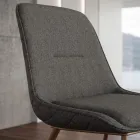 Modern Chair in Metal and Stain-Resistant Fabric in Dove Gray or Anthracite - Canova Viadurini