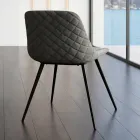 Modern Chair in Metal and Stain-Resistant Fabric in Dove Gray or Anthracite - Canova Viadurini