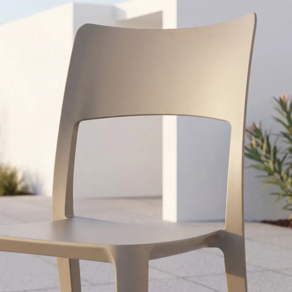 Modern Stackable Polypropylene Chair for Indoor and Outdoor Use - Vermeer Viadurini