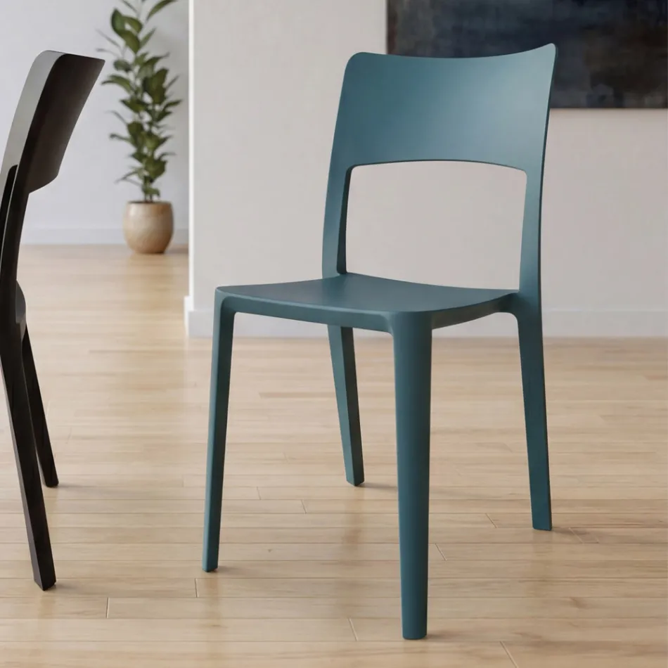 Modern Stackable Polypropylene Chair for Indoor and Outdoor Use - Vermeer Viadurini