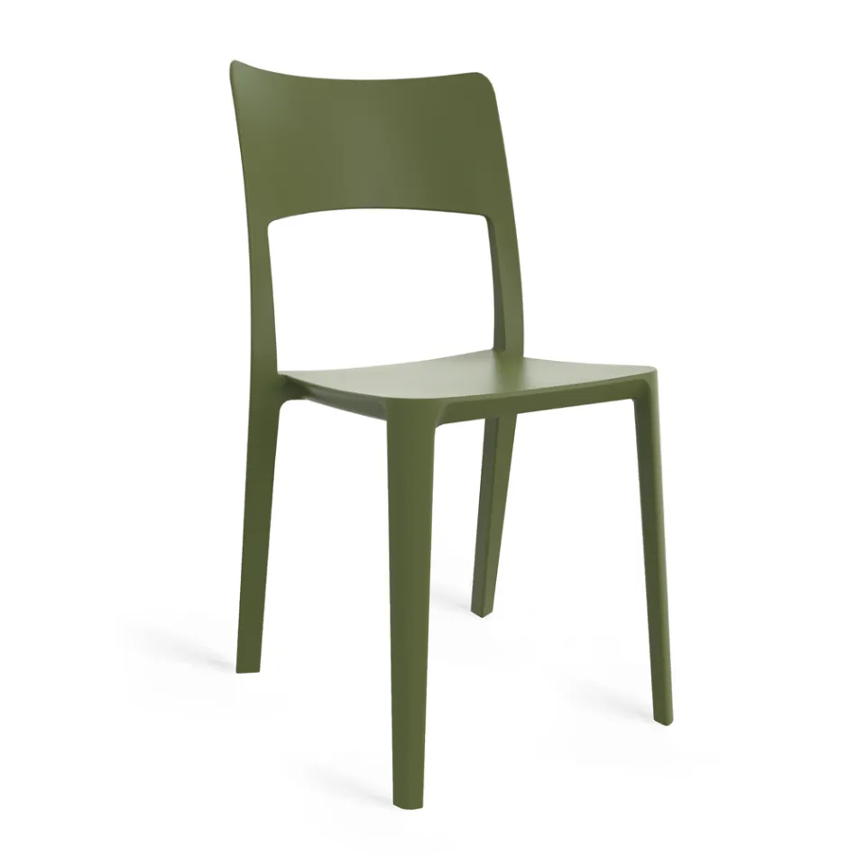 Modern Stackable Polypropylene Chair for Indoor and Outdoor Use - Vermeer Viadurini