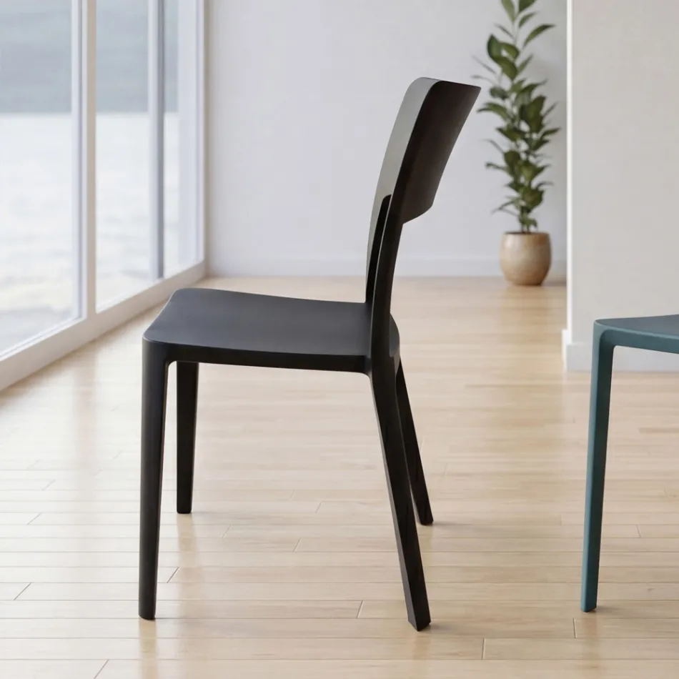 Modern Stackable Polypropylene Chair for Indoor and Outdoor Use - Vermeer Viadurini