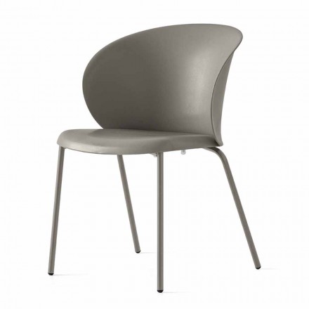 Modern Chair in Recycled Polypropylene Made in Italy, 2 Pieces - Connubia Tuka Viadurini
