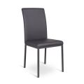 Modern upholstered dining chair made of faux leather 4 pieces Emma