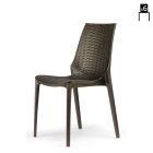 Modern Chair in Braided Technopolymer Made in Italy 6 Pieces - Erminia Viadurini