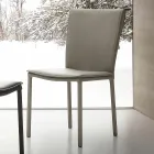 Dining chair Lappola, with eco-leather upholstery, modern design Viadurini